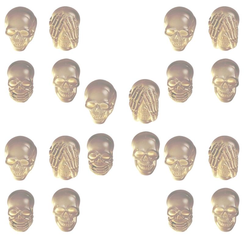 Halloween Mini Resin Skull Set 20 Piece for Terrarium Plant Pot Display and Table Scene Styling for Indoor Use