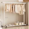 Floor Standing Clothes Rack and Coat Stand with Folding Single Pole for Bedroom or Dormitory.