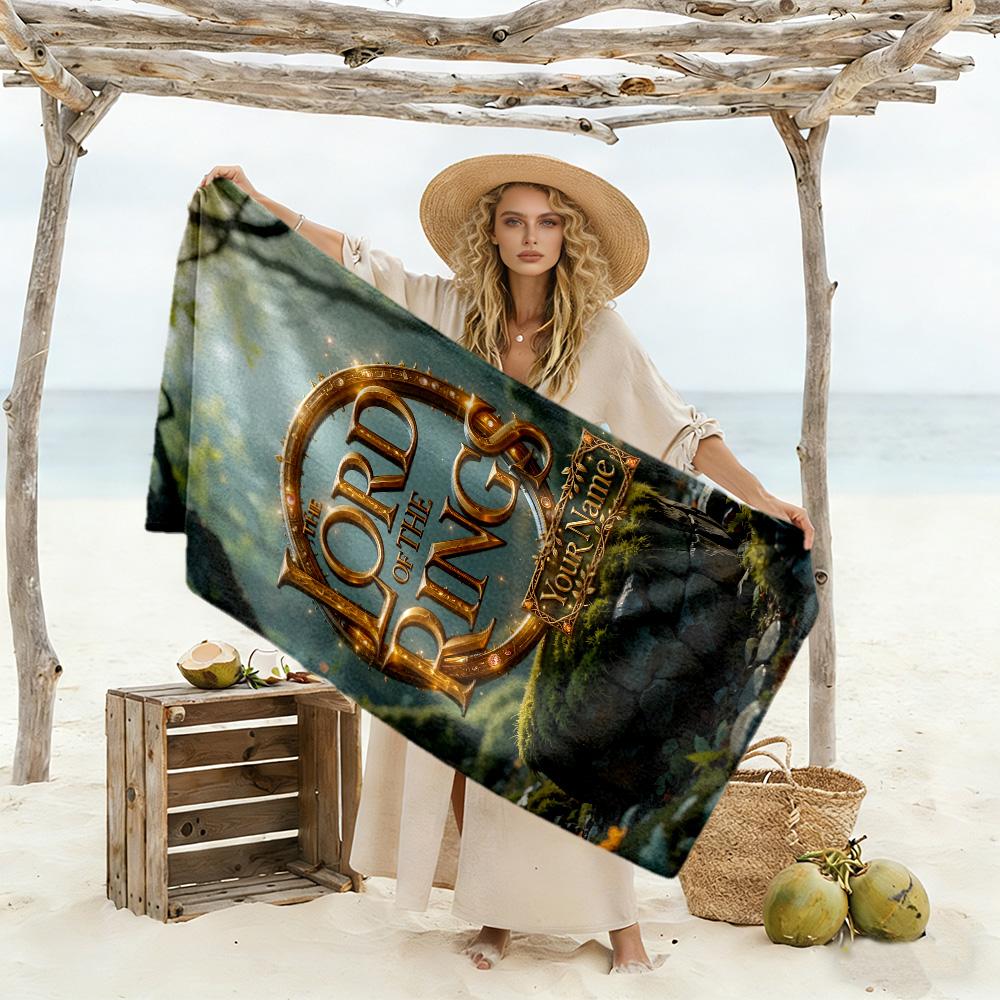 Lord Rings Personalized Name Beach Towel Soft Durable Quick-Dry Portable for SwimmingBeachCamping Travel Beach AccessoriesGym