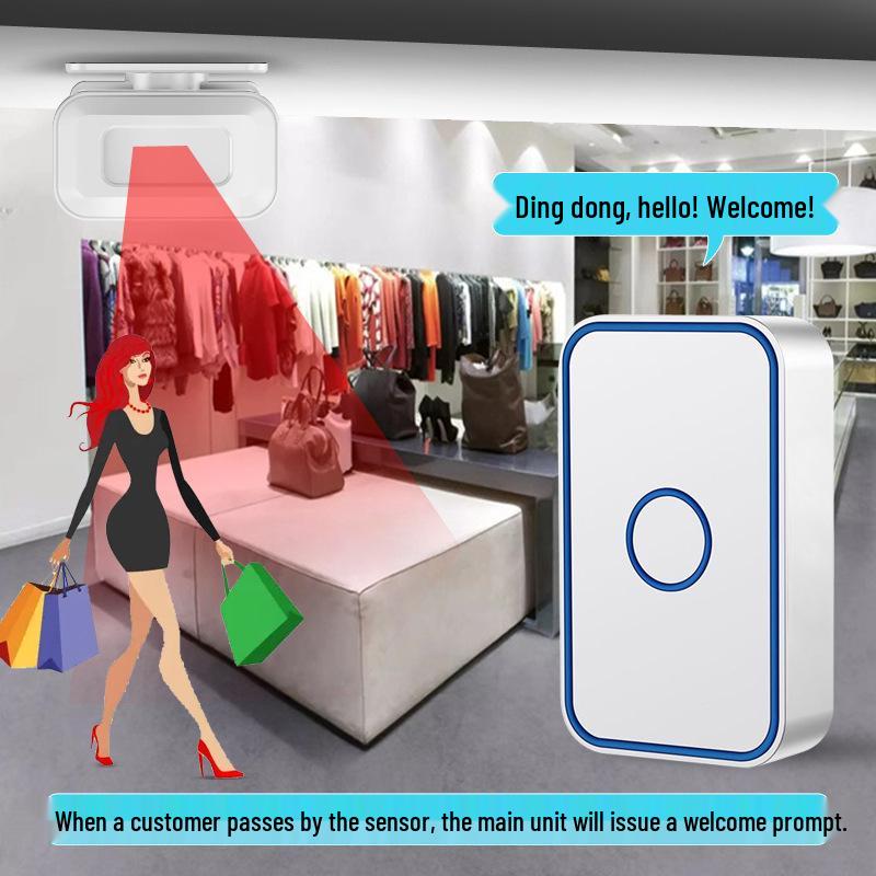 Store Entrance Welcome Sensor - Entry Chime with Welcoming Voice & Split Sensor Doorbell