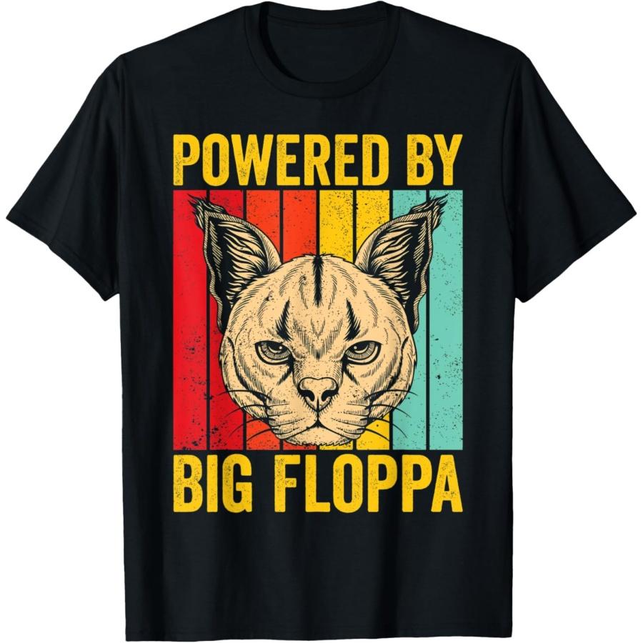 

Big Floppa Caracal Cat Meme Retro Powered By Big Floppa T-Shirt XXXXXL чорний