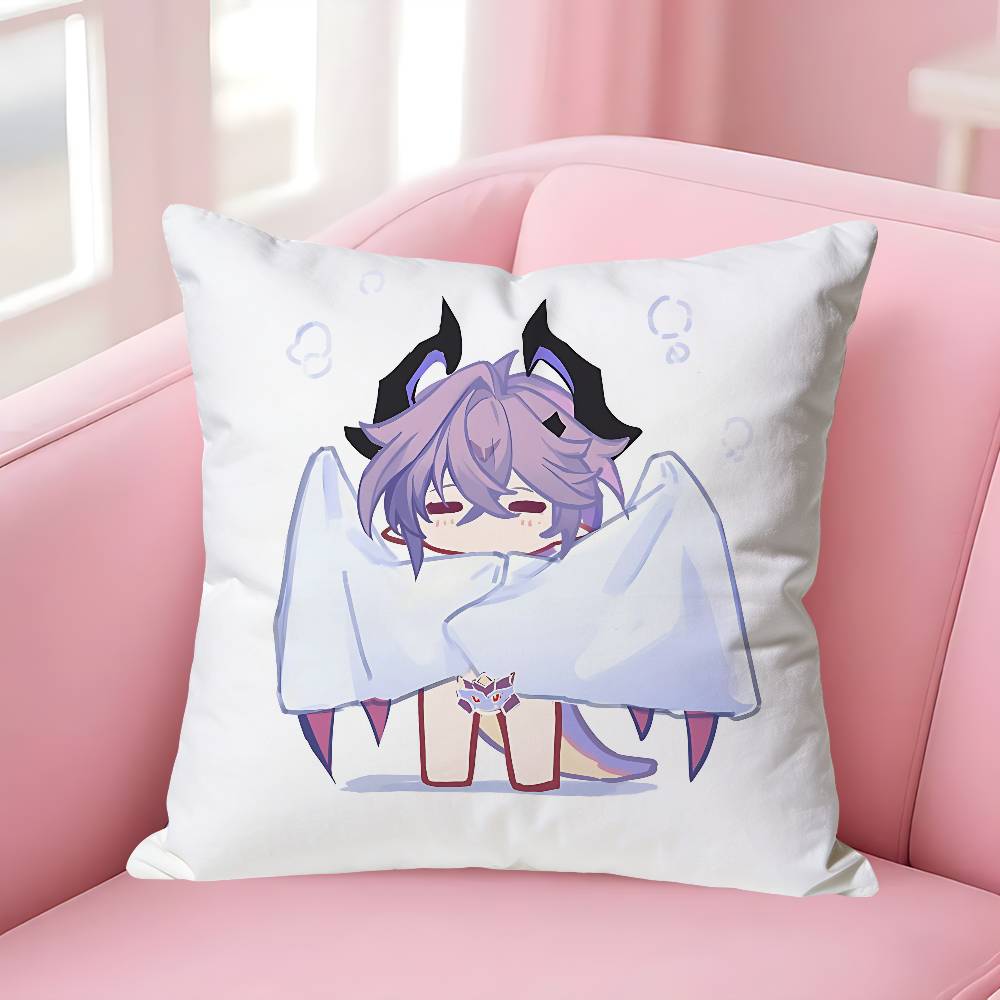 GGenshin Durin Impact Various Sizes Square Pillow Case For Car Home Bedchamber Decor Custom Valentine gift