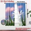 2pcs, 2D FLAT PRINTING Curtains (Without Rod) Daisy Visitors Pattern Chic Curtains Versatile Durable Polyester Curtains Art Deco