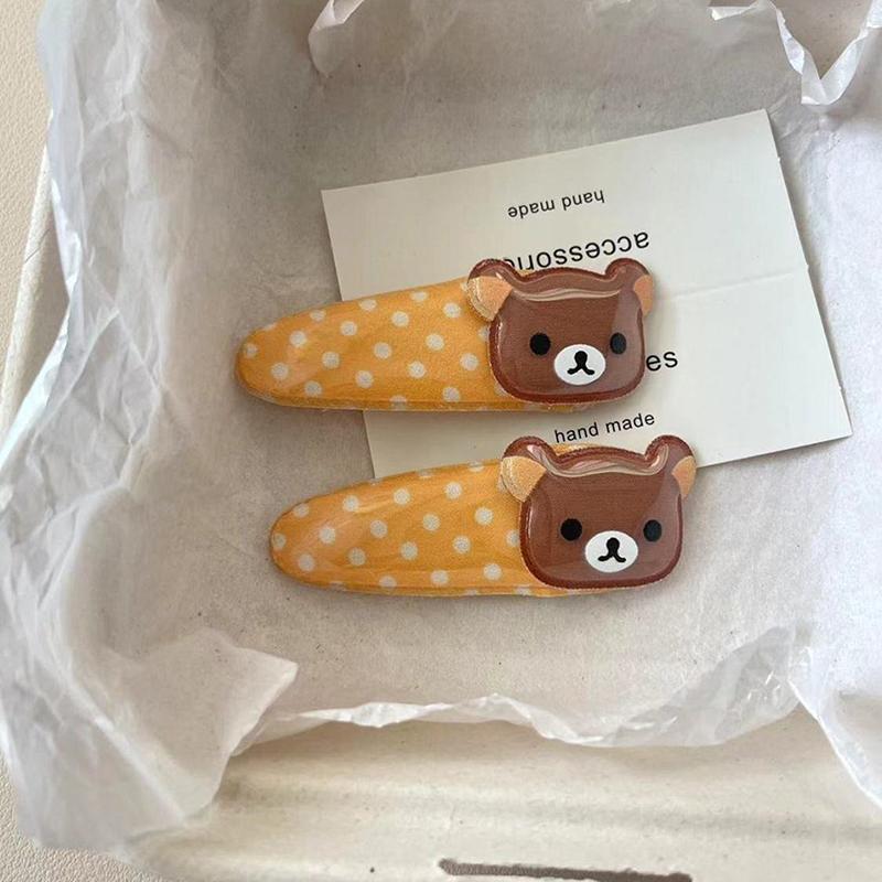 2 stk Kawaii Rilakkuma Pannelugg Sideklemme Tegneserie Søt Bølgeprikk Bb Hårspenne Søt Allsidig Hårnål Hårpynt Bursdagsgave