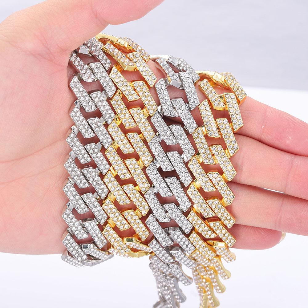 High Quality Iced Out Jewelry 5A Cubic Zircon Hip Hop Bling Micro Pave 19Mm Cuban Link Chain Big Men Heavy Chunky Pendant Necklace BoyFashion Chain