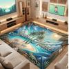 Octopus Sea Life Theme Crystal Velvet Floor Rug Personalized Custom Name Text Warm Carpet Home Decoration