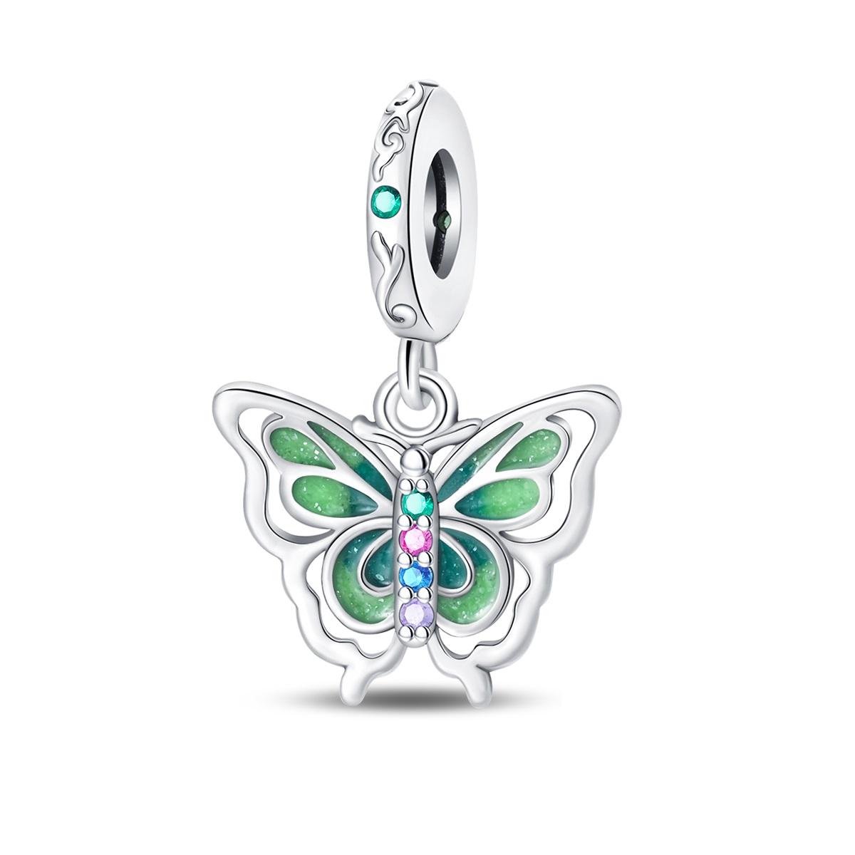 

New Copper Yellow Glass Butterfly Pendants Appropriate For Bracelets Necklaces DoItYourself Female Jewellery Birthday Gifts