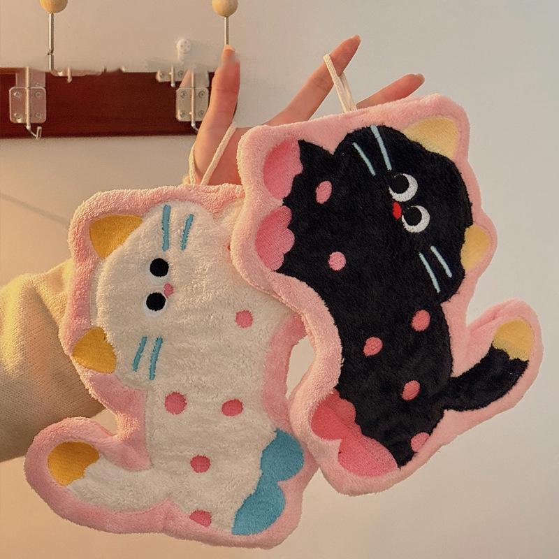 Bathroom Absorbent Hand Towel Kawaii Thickened Handkerchief Wall Hanging Hand Cloth Kitchen Hand Towel Room Decor
