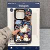 Blue Background Denim Kitten Is Suitable for iPhone13promax Mobile Phone Case 15plus Apple 14pro Cute 12 Soft X