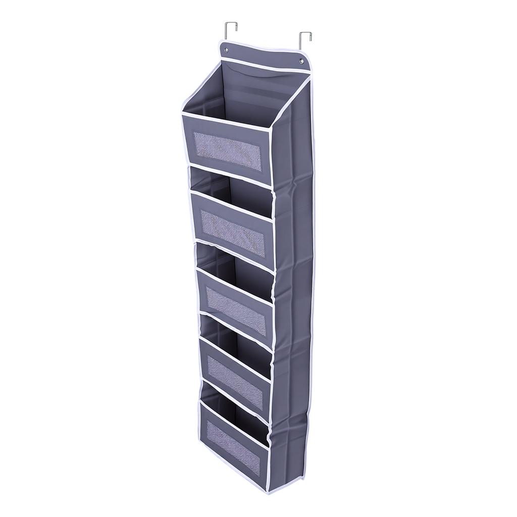 5 Tier Over The Door Organizer Large Capacity Behind Door Storage with 5 Spacious Pockets and 13 Mesh Pockets