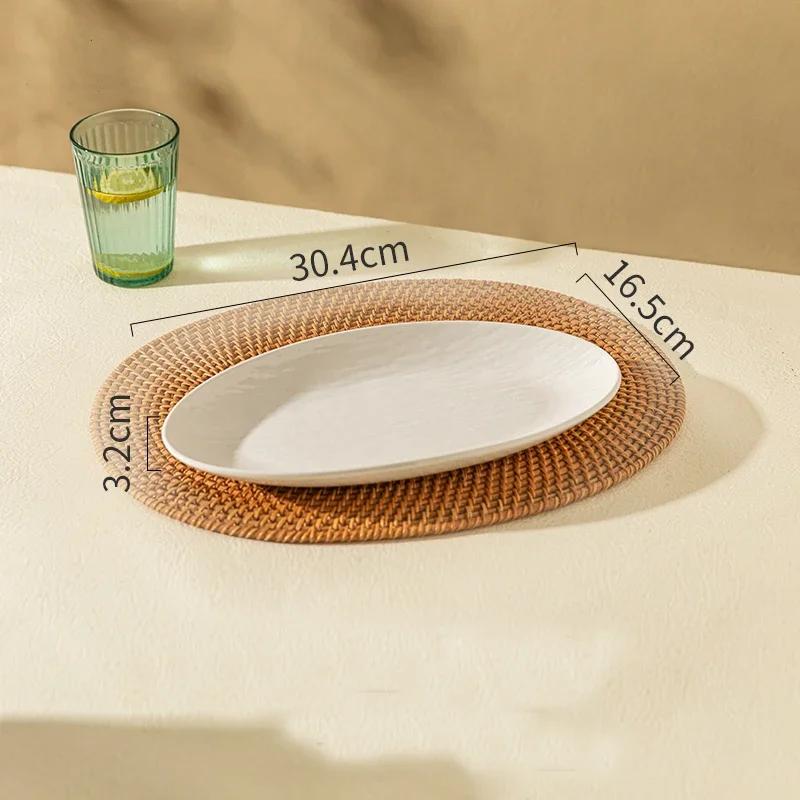 10-14 inch Ceramic Fish Plate  Oval Serving Plates  Trays and Platters Oven Safe  Porcelain Dinner Tray Serving Dishes for Meat