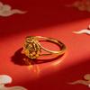 Sand Gold Plum Blossom Open Ring - Wedding Fashion Jewelry