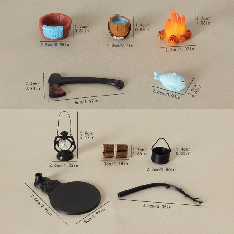 Tiny Wooden Campfire Stack For Camping Displays Miniature DIY Landscape Accessory With Color Detail