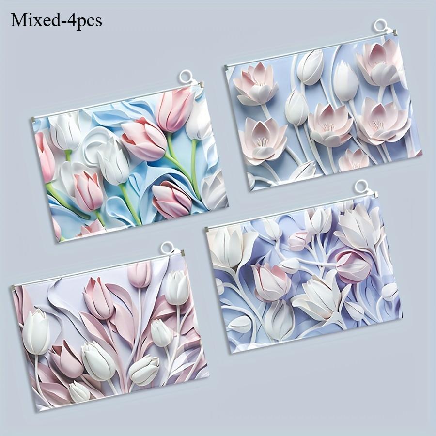 

4pcs A4 Document Bags - Durable PP Office File Organizer, Exam & Study Pouch, School Report Storage, Stationery Products