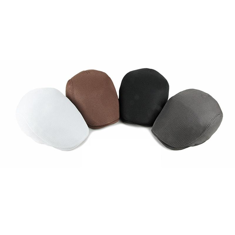 Spring Summer Men Berets Hats Breathable Mesh Newsboy Caps Outdoor Sun Hats Flat Cap Adjustable Caps