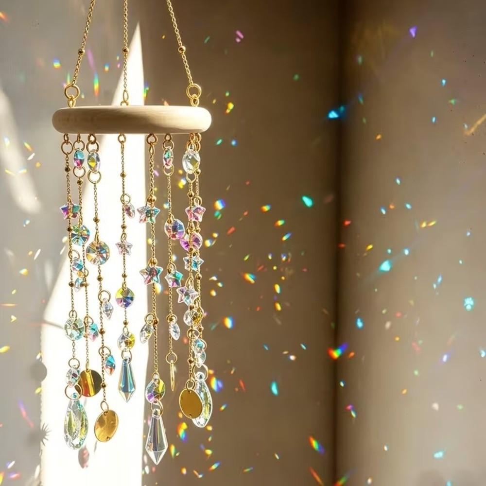Exquisite Crystal Sun Catcher Hanging Window Hanging Decor Wind Chime Outdoor Balcony