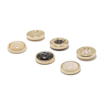 10 pezzi Bottoni in metallo a 4 fori Bottoni rotondi color oro da 12 mm per maglioni, camicie, gonne, accessori per cucire