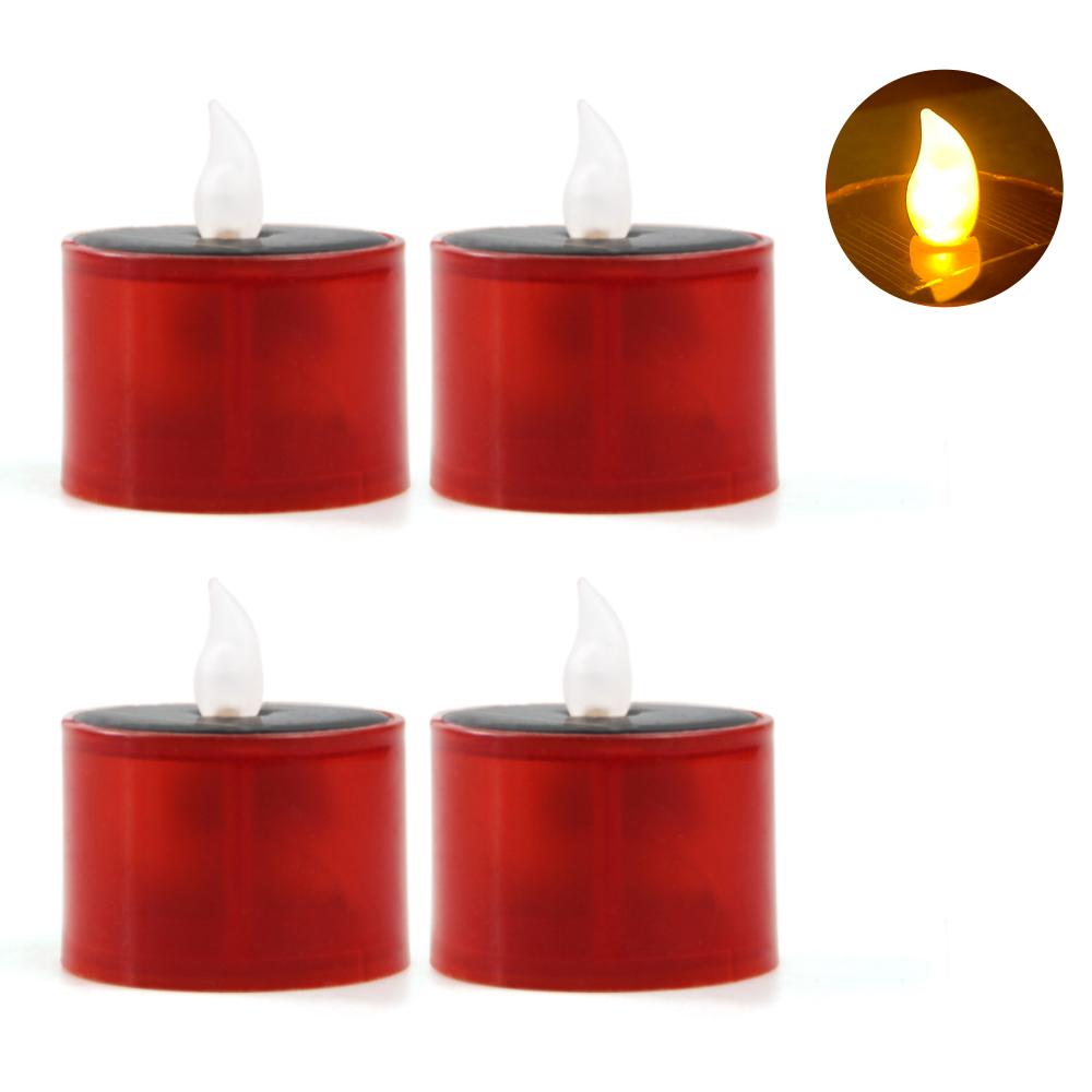 Solar Led Candles Simulation Flameless Outdoor Rechargeable Candles Waterproof Terrace Lamp for Garden Party Halloween Decor