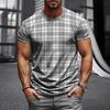 Super Elastic Casual Short Sleeved Mens Daily Party Home Social T Shirt Solid Color Vintage Streetwear Stripe Collision Color 20