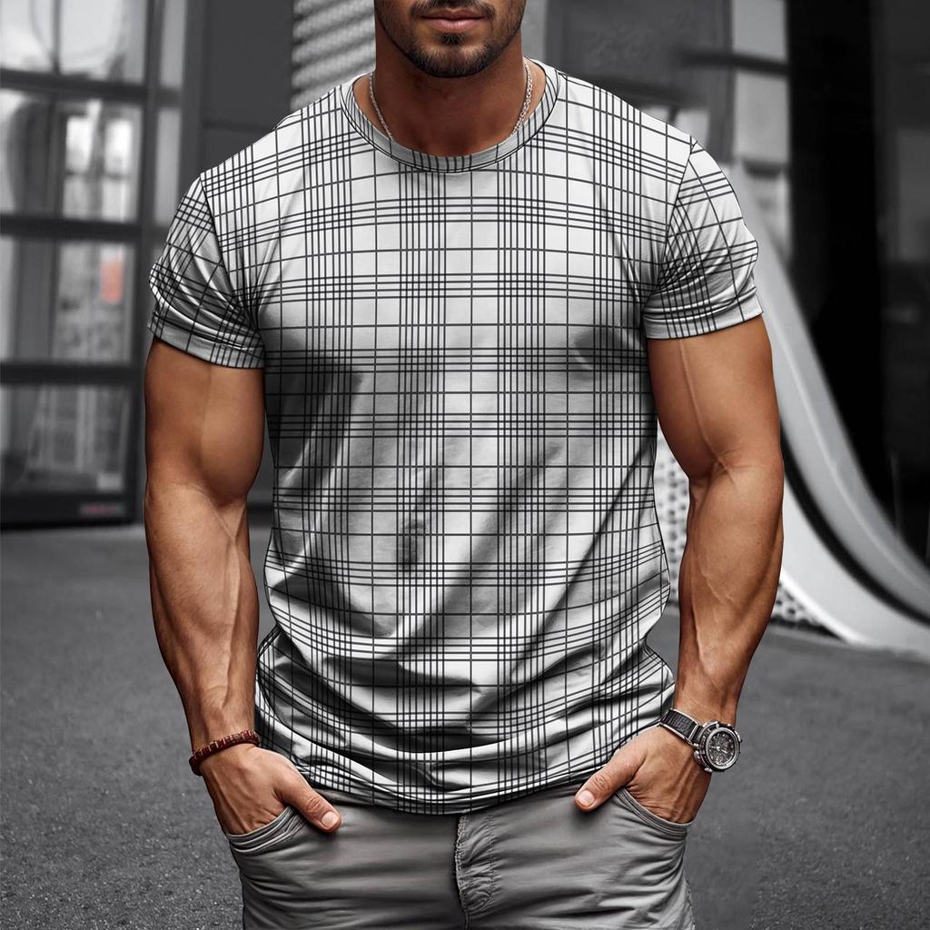 Super Elastic Casual Short Sleeved Mens Daily Party Home Social T Shirt Solid Color Vintage Streetwear Stripe Collision Color 20