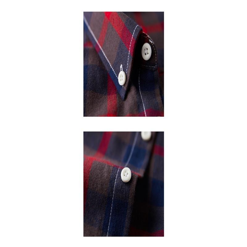 Men Fashion Plaid Long Sleeve Casual Plus Size Mens Shirt