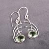 Green Amethyst Gemstone Earrings, 925 Solid Sterling Silver Earrings, Handmade Antique Jewelry, Gift For Mother