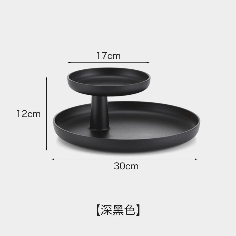 Simple Double-layer Rotatable Fruit Plate Desktop Creative Fruit Plate Romantic Tray