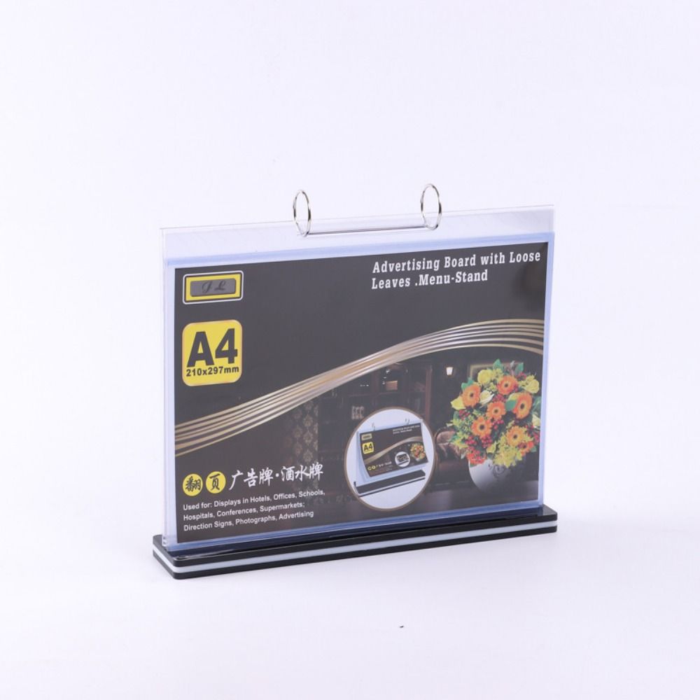 A4/A5 Menu Display Stand Sturdy Base Pageable Folder Tabletop Loose-leaf Rack  Exhibition