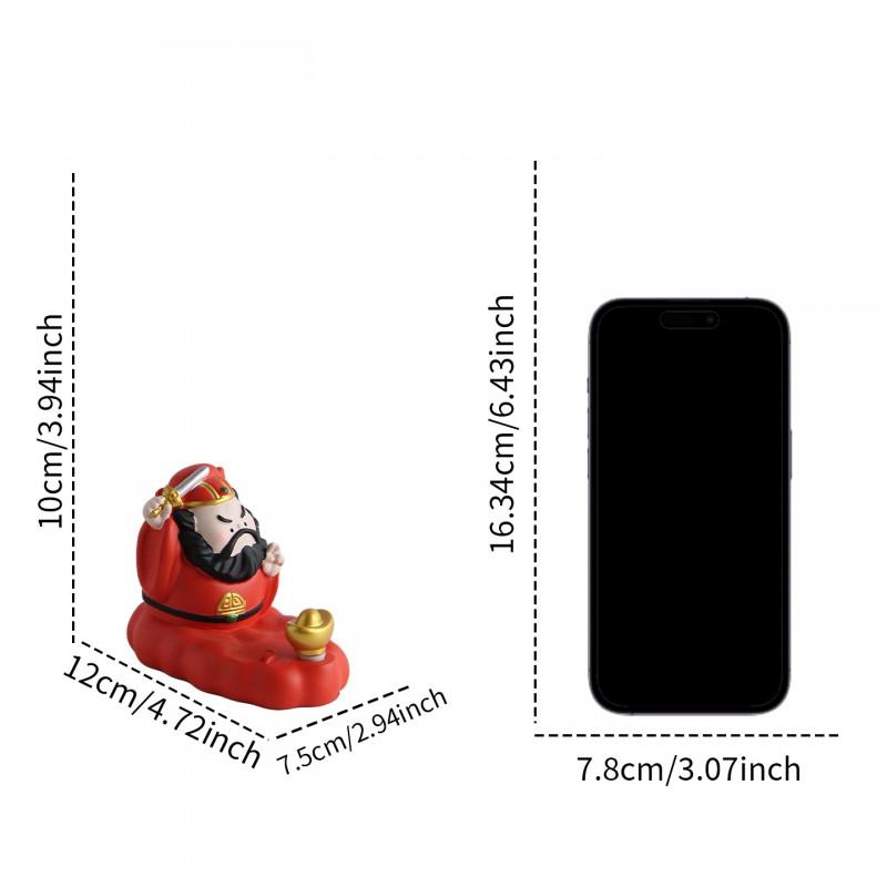 Cartoon Guan Yu Phone Holder Desktop Decor Creative Office Accessory Gift Boyfriend Girlfriend