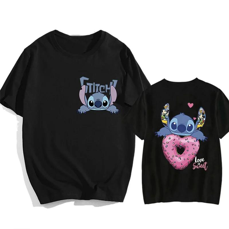Hip Hop Shirt EU Size Unisex Disney Lilo Stitch Cartoon T Shirt Stitch Cute Unisexga Tshirt Yk Graphic Tshirt Top Tees Clothes