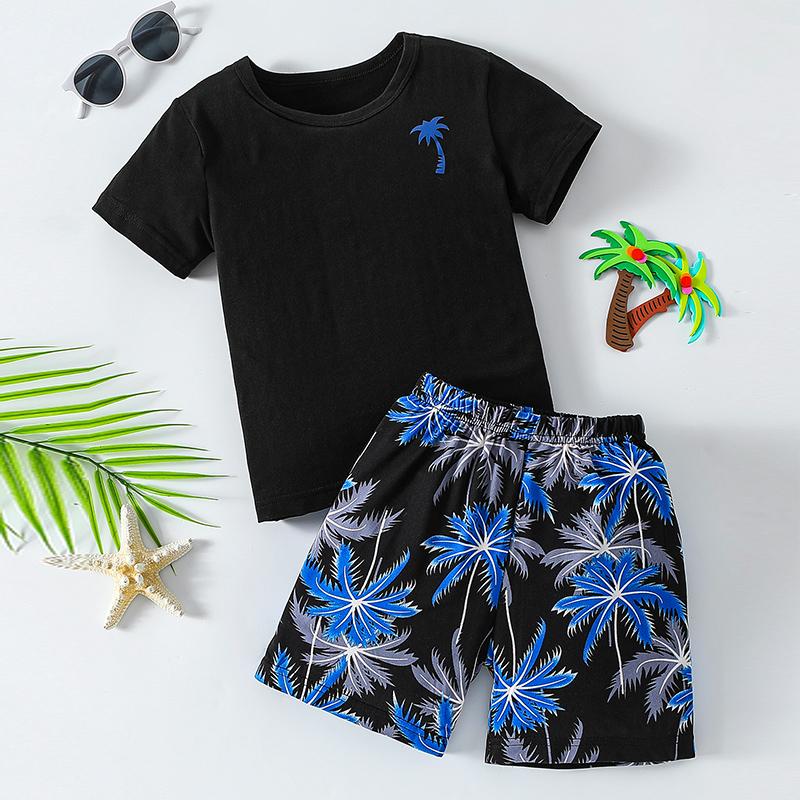 Sommer 3D-Druck Kinder Urlaubs Freizeit Wind Anzug Junge Bequem Kurzarm Mädchen Strand Niedliche Shorts