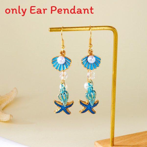 Summer Ocean Style Shell Pendant Earrings With Unique Geometric Design For Women