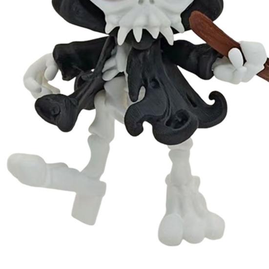 Grim Reaper Action Figure 3D Printed Articulated Reaper Toy Collectible Spooky Action Figure for Halloween Desktop Decoration