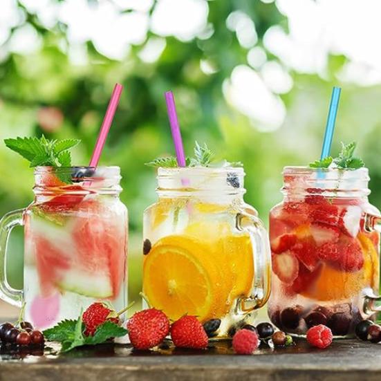 10Pcs 2 In 1 Straw Spoons Reusable Cocktail Straws for Milkshakes Smoothies Spoon Removable Pureed Fruit Straw Spoon for Thick Drinks Coffee Ice Cream