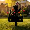 Acrylic Cat Silhouette Decor Kitten Garden Stake, Decorative Yard Sculpture with Flowers And Outdoor Lawn Ornament Butterflies, Waterproof Art