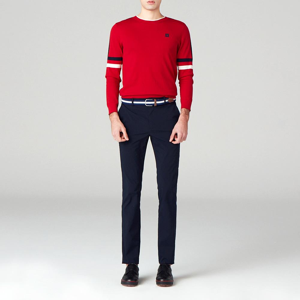 On Off Men S Tricolor Sweater Of2402Ga_Red Red/48(100)
