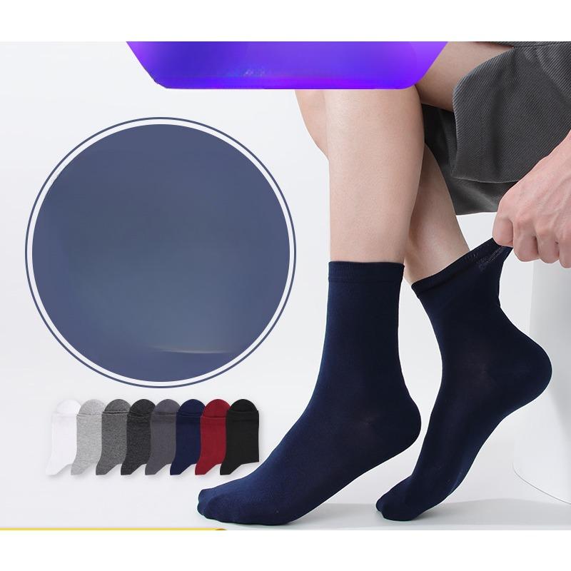 

Men s Four-season Sweat-absorbing and Breathable Mid-calf Socks, Business and Casual Mulberry Silk Men s Socks 1 pair чорний