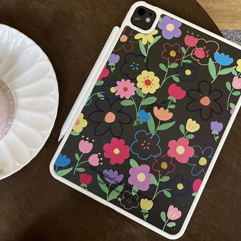 Floral Off-White iPad Pro 2021 Case: Sleek Single-Layer Design
