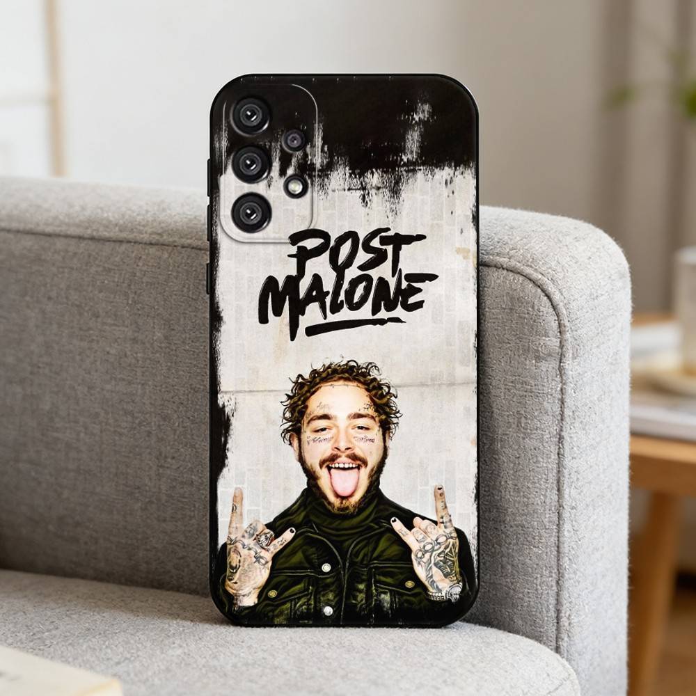 King P-Post M-Malone    Phone Case For Samsung S25,S24,S21,S22,S23,S30,Ultra,S20,Plus,Fe,Note,10,9,5G Black Cover