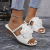 Fashion Sandals Women Summer New   Women's Woven Flower Wedge Slippers Outdoor Sports Beach Casual Peep Toe Comfortable Shoes