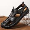 Summer Classic Black Sandals for Men Comfortable Soft Handmade Leather Sandals Large Size 48 Outdoor Casual Sandals Man Footwear