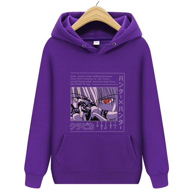 

Чоловіча та жіноча толстовка з довгими рукавами Hunter X Hunter для чоловіків, жіноча толстовка з довгими рукавами, аніме, манга, курапіка, HxH, толстовка Devil Eye S фіолетовий