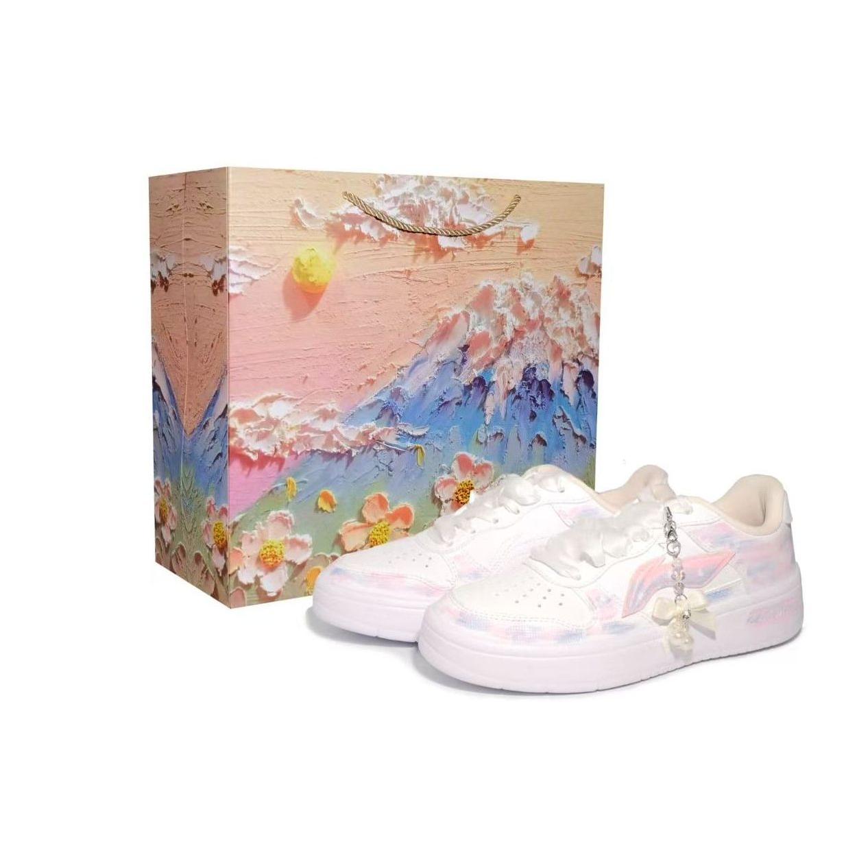 

Li Ning Floating Boat Coverage Slip Resistant And Abrasion Resistant Low top Skateboard Shoes Women s White Pink AGCS420-6(Team747-BOX) 35.5