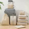 6PCS Travel Portable Compression Packing Cubes Waterproof Suitcase Luggage Organizer Zipper Foldable Storage Bags