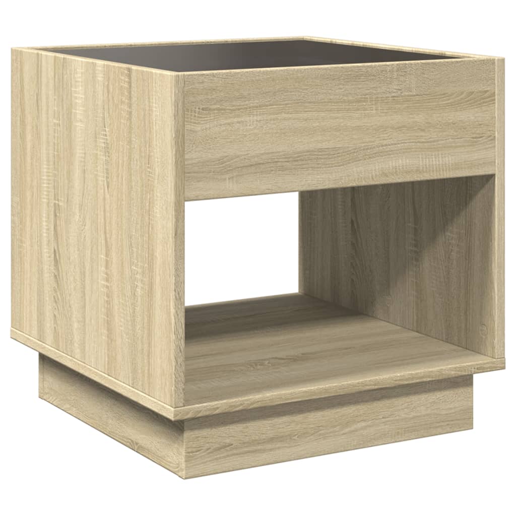 Infinity LED Coffee Table in Sonoma Oak 50x50x50 cm