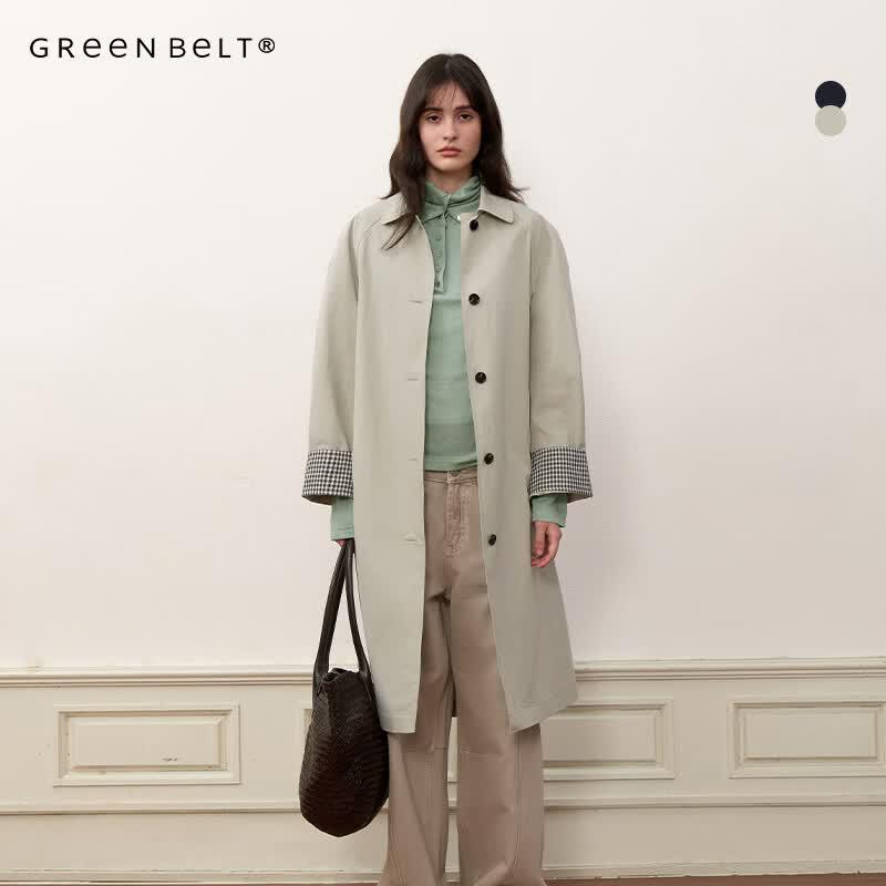 GREEN BELT Copenhagen 26 Mid-Length Trench Coat