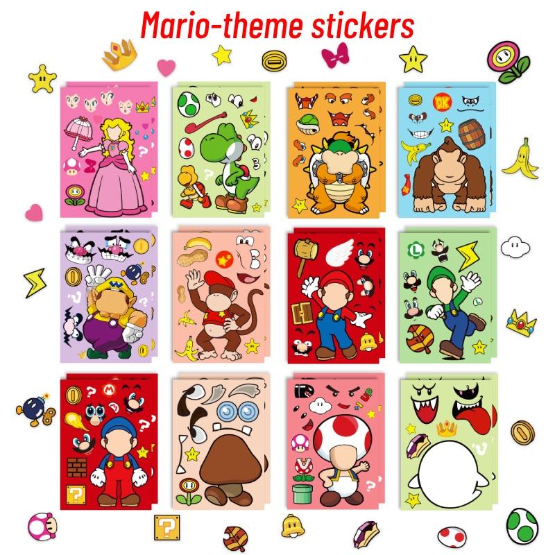 Super Mario Cartoon Stickers Fun And Interactive Puzzle Stickers For Parent-child Bonding