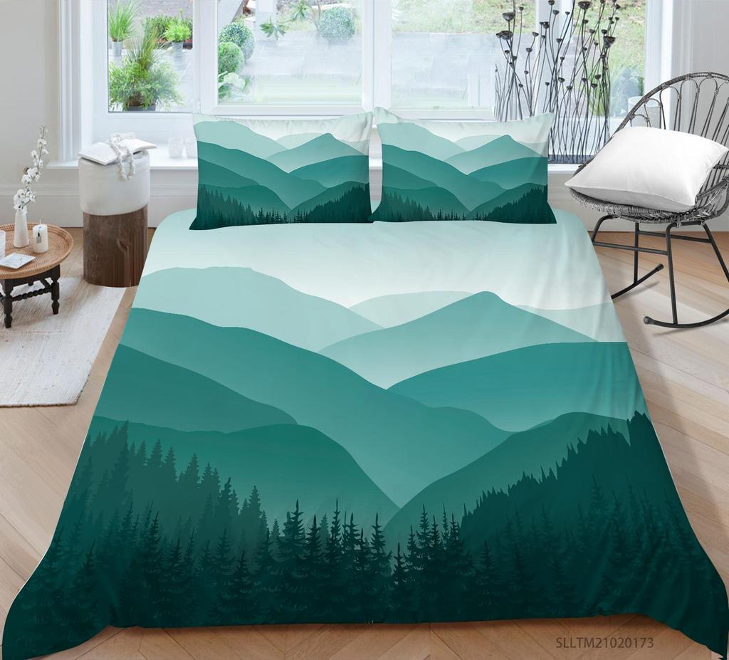 Landschaft Bettbezug 3D-Druck Weicher Bettbezug Queen Einzelgröße Luxus Heimtextilien Mädchen Frau Bettwäscheset Geschenk