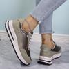 Fashion Lace Up Thick Bottom Sneakers for Women 2025 Zipper Decor Platform Sneakers Shoes Woman Non Slip Plus Size Sports Shoes