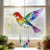 Regnbågssol fångare Färgrik akryl kolibri solfångare Regnbågsskapare Hängande fågeldekoration för inomhusfönster Trädgårdsdekoration